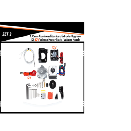 Trianglelab zestaw wytłaczarka 12V + blok grzewczy Volcano + dysza Volcano 0.04mm  | Sklep Outlet3D.eu