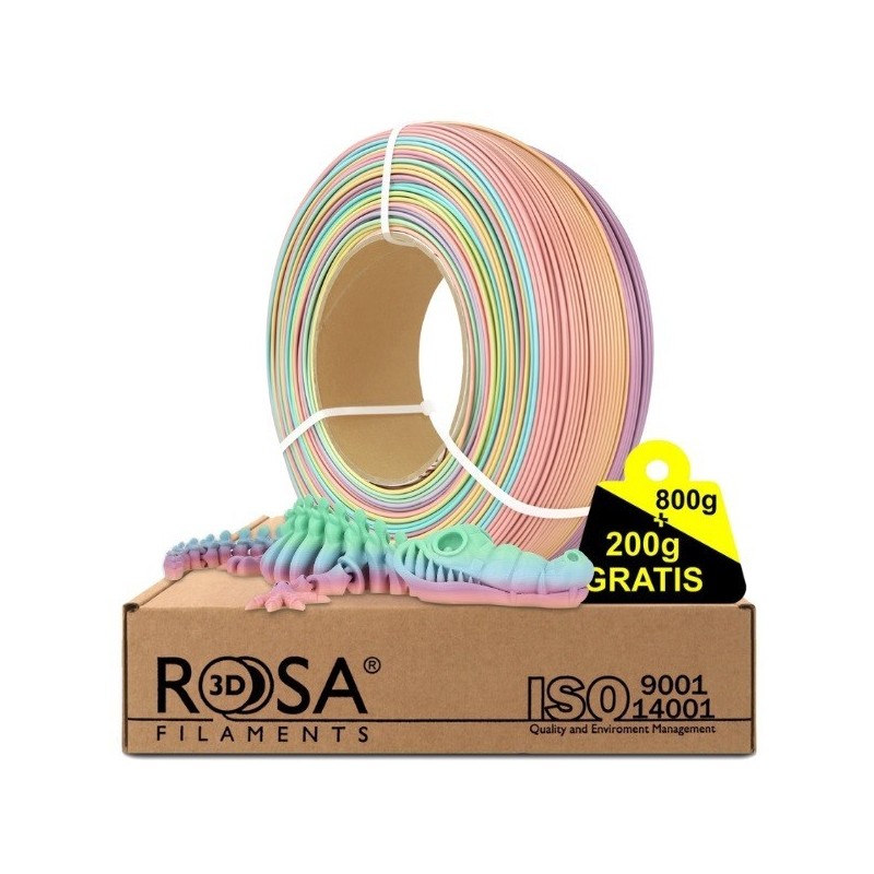 ROSA3D-ReFill PLA Rainbow Pastel 1.75mm 800+200g