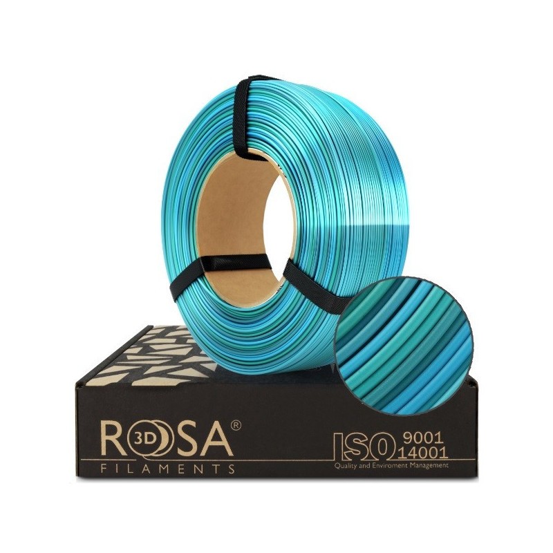 ROSA3D-ReFill PLA Rainbow Silk Ocean 1,75mm 800g+200g gratis ROSA3D-ReFill PLA Rainbow Silk Ocean 1,75mm 800g+200g gratis