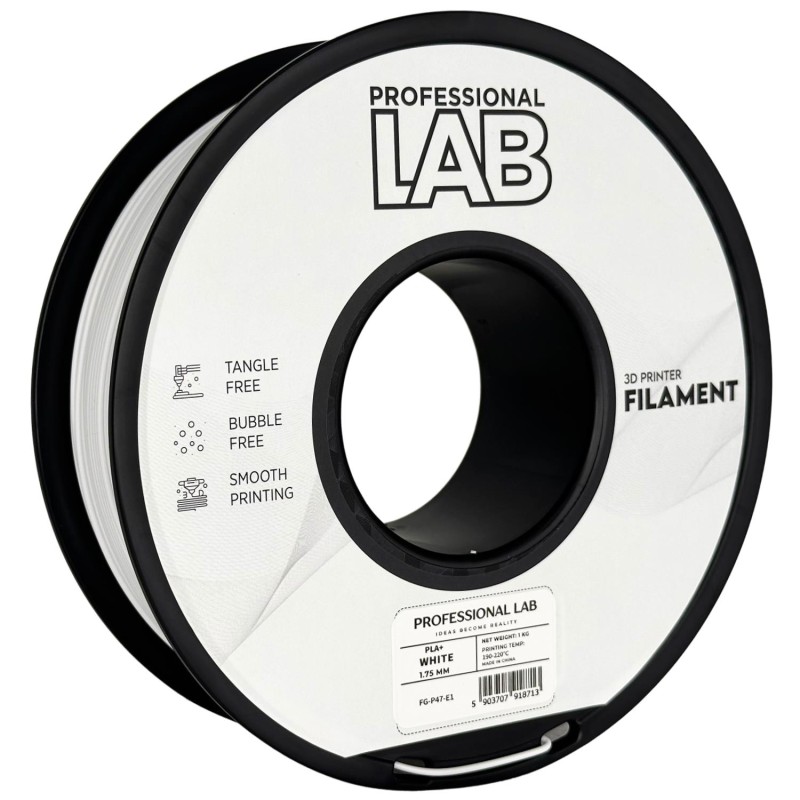 Filament Prof. Lab PLA+ White 1,75 mm 1 kg - Zwiększona Wytrzymałość Filament Prof. Lab PLA+ White 1,75 mm 1 kg - Zwiększona Wytrzymałość