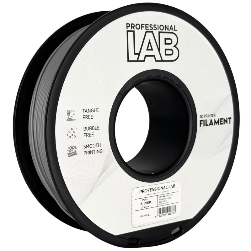 Filament Prof. Lab PLA+ Silver 1,75 mm 1 kg - Zwiększona Wytrzymałość Filament Prof. Lab PLA+ Silver 1,75 mm 1 kg - Zwiększona Wytrzymałość