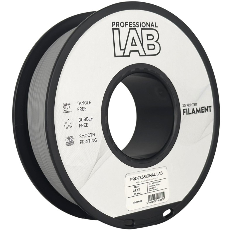 Filament Prof. Lab PLA+ Gray 1,75 mm 1 kg - Zwiększona Wytrzymałość Filament Prof. Lab PLA+ Gray 1,75 mm 1 kg - Zwiększona Wytrzymałość