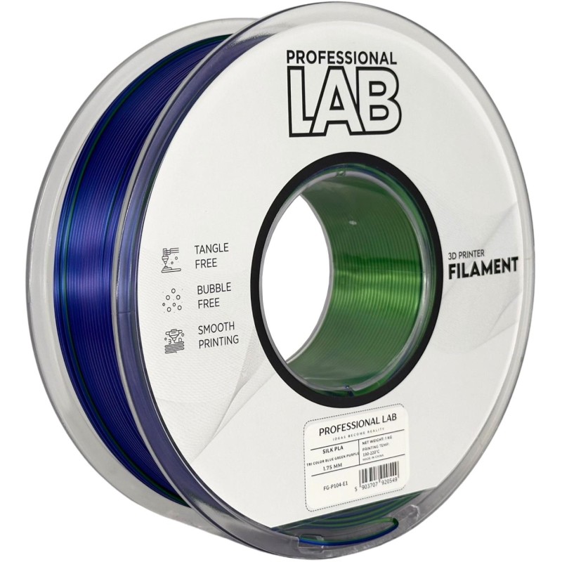 Prof. Lab Silk PLA Tri Color blue green purple 1 kg 1.75 mm