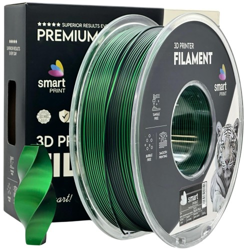 Silk PLA Dual Color Black Green | Jedwabisty Filament Smart Print