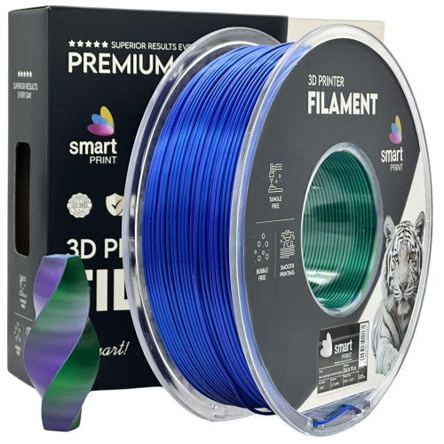 Silk PLA Tri Color Blue Green Purple | Jedwabisty Filament Smart Print