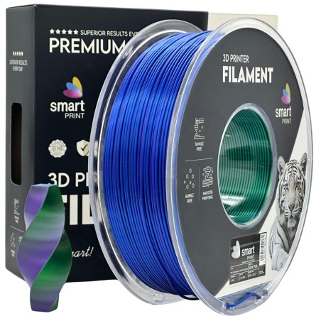 Silk PLA Tri Color Blue Green Purple | Jedwabisty Filament Smart Print