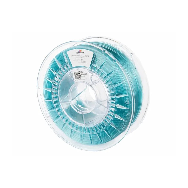 Filament PET-G Premium Spectrum 1.75mm ICELAND BLUE 1kg | Wysoka Przezroczystość i Odporność Filament PET-G Premium Spectrum 1.75mm ICELAND BLUE 1kg | Wysoka Przezroczystość i Odporność