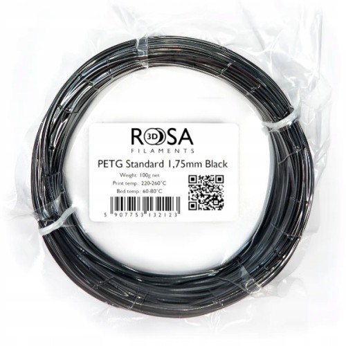 FILAMENT 3D PET-G Standard Black 1,75mm 100g