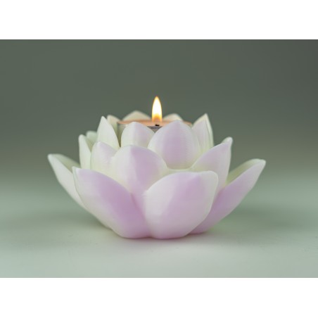 Świecznik Kwiat Lotosu 3D Biały 11cm – Dekoracja na Tealight