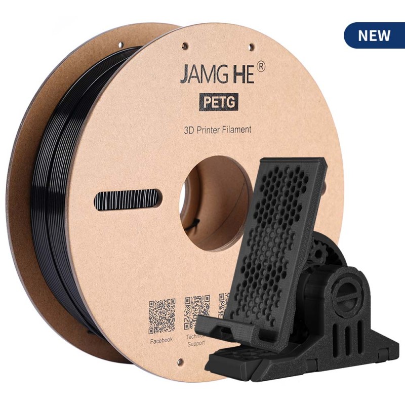 Filament do drukarki 3D Jamghe PETG Czarny, 1,75mm 1kg