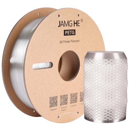 Filament do drukarki 3D Jamghe PETG Przezroczysty, 1,75mm 1kg