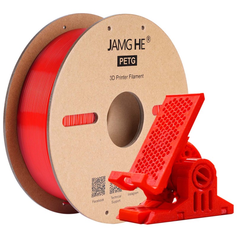 Filament do drukarki 3D Jamghe PETG Czerwony, 1,75mm 1kg