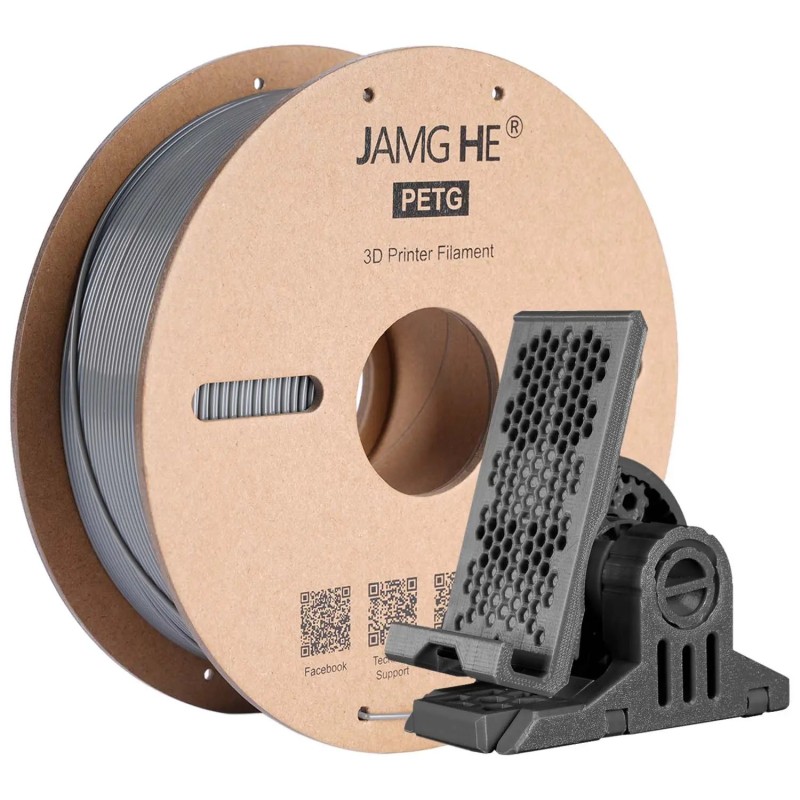Filament do drukarki 3D Jamghe PETG Srebrny 1,75mm 1kg