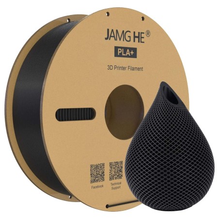 Filament do drukarki 3D Jamghe PLA+ Czarny, 1,75mm 1kg