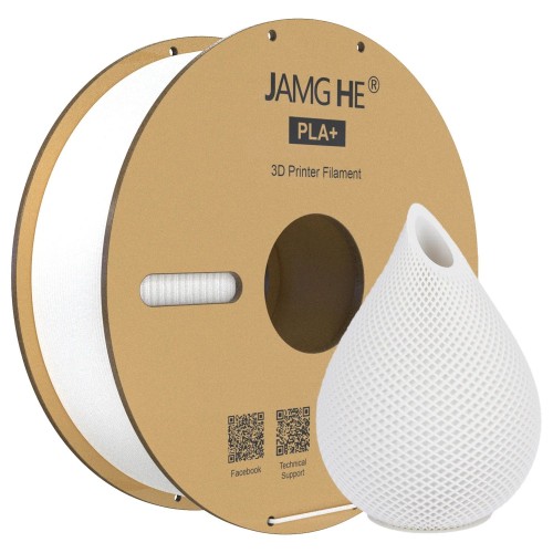Filament do drukarki 3D Jamghe PLA+ Biały, 1,75mm 1kg