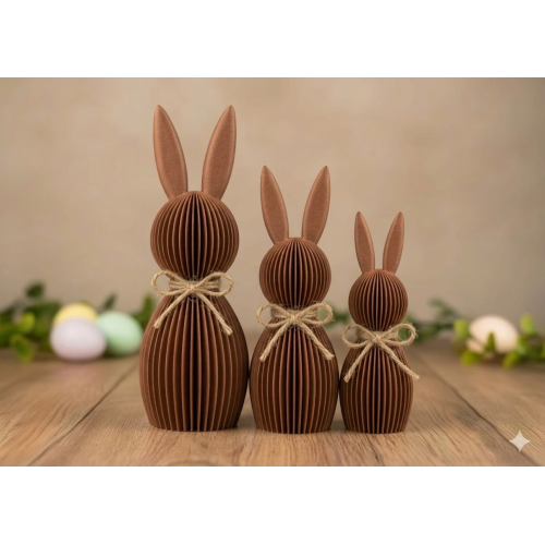 Króliczki Wielkanocne 3D Zestaw 10/13/16cm – Brąz | Sklep