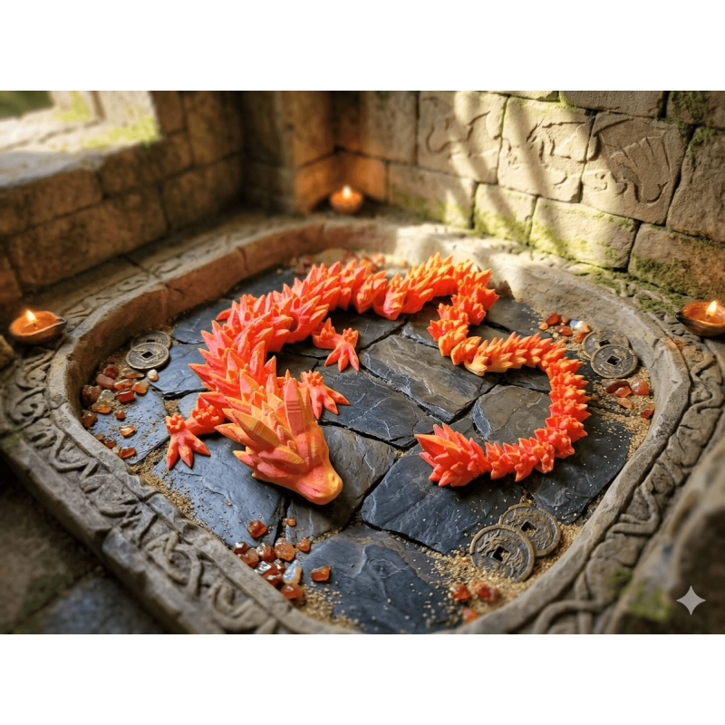 Smok Kryształowy Articulated Dragon 60cm – Ruchoma Figura 3D Silk