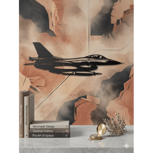 Wall Art F-16 Samolot Myśliwiec 37x15cm – Dekoracja Ścienna Loft