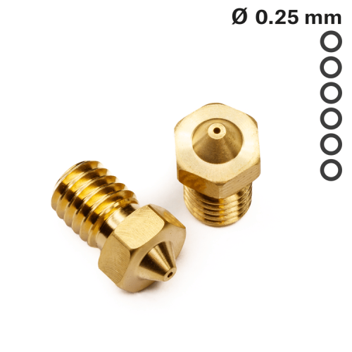 Dysza V6 0.25 mm - Precyzyjna Dysza Mosiężna do Druku 3D