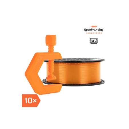 Prusament PETG Prusa Orange Transparent 1kg (NFC) - Multipack 10 szt.