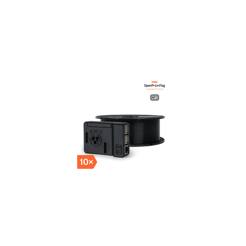 Prusament PETG V0 Jet Black 1kg (NFC) - Multipack 10 pcs