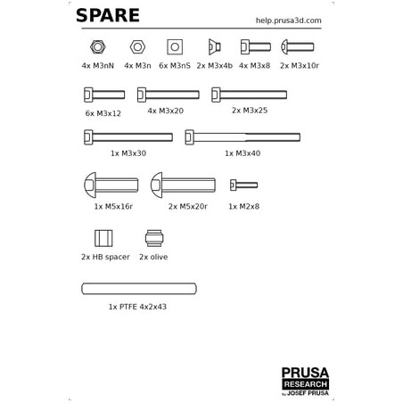 Zapasowe Elementy Złączne Prusa MINI+ | Oryginalne Śruby
